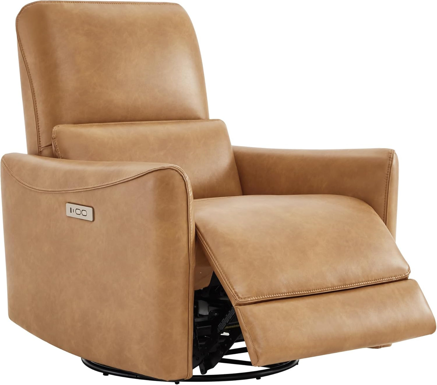 CHITA Power Recliner Chair Swivel Glider, FSC Certified Upholstered Living Room Nursery Reclining Sofa Chair with Lumbar Support, Linen