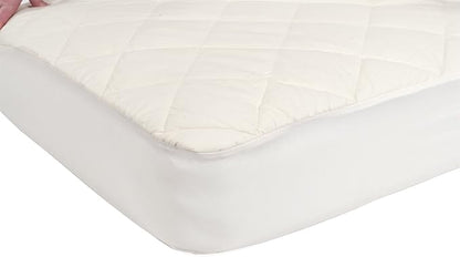 Sealy Quilted Organic Cotton Top Waterproof Toddler and Baby Crib Mattress Pad Cover Protector - 52” x 28” - Cream (Pack of 5)