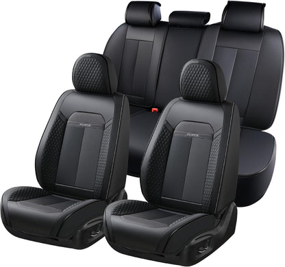 FLORICH Car Seat Covers Full Set, Automotive Seat Covers, Black Car Seat Cover, Waterproof Seat Protectors Universal fit for Car Truck Van SUV - Black