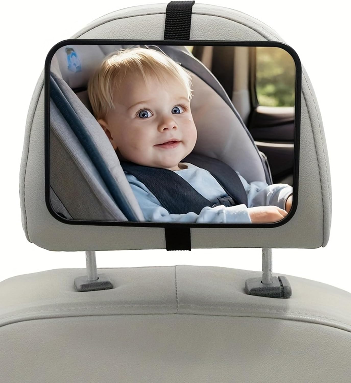 Universal Baby Car Mirror for Rear Facing Seats,Shatterproof Shockproof Acrylic, Crystal Clear Reflection, Fits All Cars SUVs Trucks Vans, Easy Tool-Free Setup