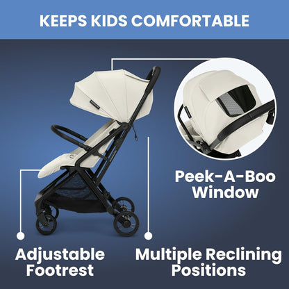Delta Children Icon Ultra Compact Travel Stroller - Greenguard Gold Certified, Black