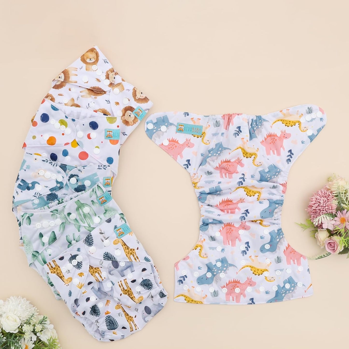 ALVABABY 12pcs Microfiber Inserts,Soft Cloth Diaper Liner,3-Layer Absorbent Inserts,Reusable for Baby Cloth Diapers 12T