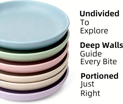 Toddler Plates with Suction 3 Pack, BPA-Free 100% Silicone Dinner Plates for Baby Toddlers Kids, Dishwasher & Microwave Safe, Non-Toxic, Suction Baby Plates Non-slip