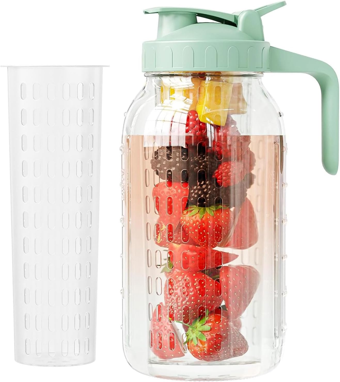JunVpic Breast Milk Pitcher - 32 oz Glass Mason Jar with Dual Leak-Proof Design, Airtight Seal, Pour Spout & Handle, Storage Container for Breastmilk, Iced Tea & Ice Drinks（Gray）