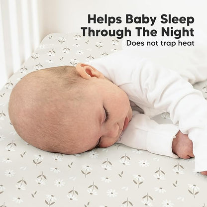 KeaBabies 2-Pack Organic Crib Sheets for Boys, Girls - 52x28 Fitted Crib Mattress Sheet Neutral, Breathable Jersey Cotton Cover for Baby Bed, Toddler Mattress, Soft & Cute Prints (Daisies)