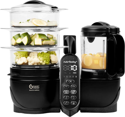 Babymoov Duo Meal Station XL, 6 in 1 Food Processor with Steamer, Multi-Speed Blender, Warmer, Defroster & Sterilizer (Nutritionist Approved), pink