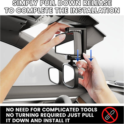 Baby Car Mirror - Easily Monitor Babies & Pets with Wide Field of View, Rear Facing for All Cars