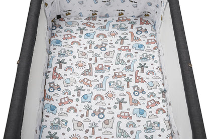 Bassinet Sheet Set 2 Pack Snug Fitted Bedside Sleeper Bassinet Sheets, Stretchy Ultra Soft, Unisex Boy Girl, Light Blue & Dinosaur