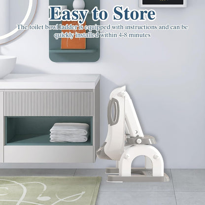 Potty Training Seat with Ladder for Toddlers, 2-in-1 Adjustable Potty Training Toilet for Kids Boys Girls with Splash Guard, Waterproof Cushion, Anti-Slip Pad Step Stool - Dark Blue