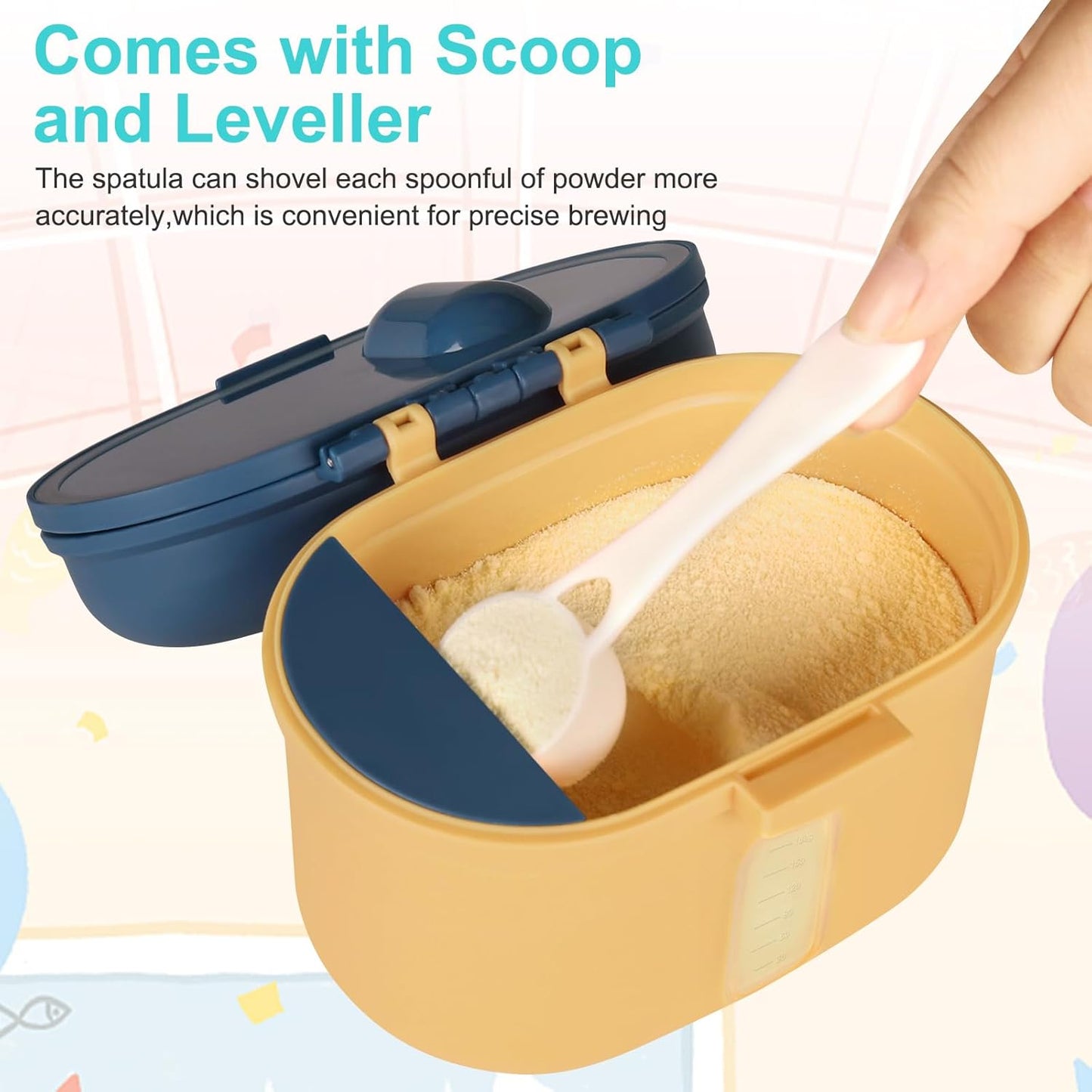 Accmor Baby Formula Dispense On The Go, Portable Milk Powder Formula Dispenser with Scoop,Formula Containers for Travel Hold 8.5oz/240g Formula,Green