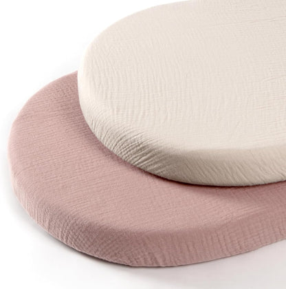 lulumoon Muslin Bassinet Sheets for Baby: Soft Bedside Sleeper Bassinet Fitted Sheets for Boys and Girls