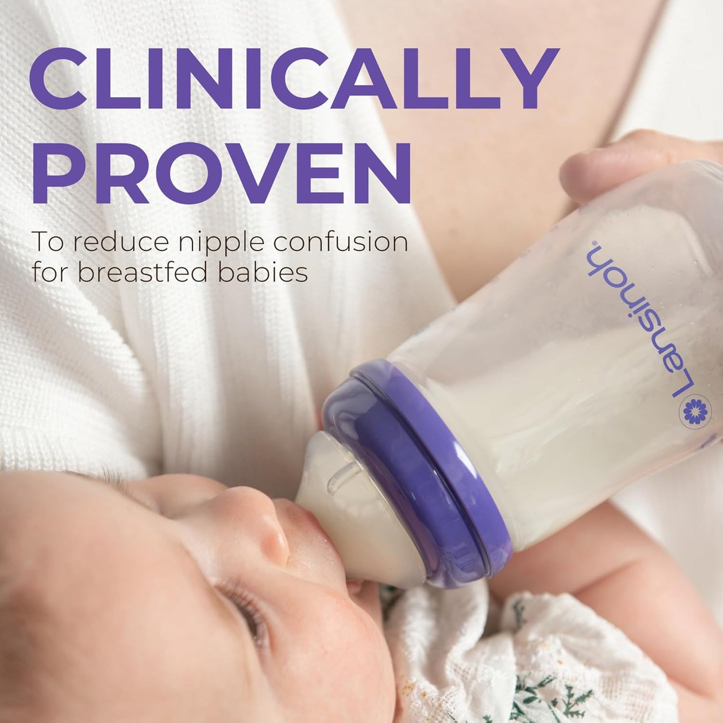 Lansinoh NaturalWave Baby Bottle Nipples, Slow Flow, Size S, 1+ Month, 4 Count 100% Soft, Durable Silicone, Made Without BPA BPS, Anti-Colic, Supports Baby's Developing Mouth and Teeth