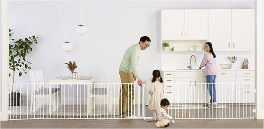 Regalo Safety 192" Super Wide Baby Gate & Play Yard, 2-in-1 Convertible Extra Wide Safety Barrier, Hardware Mounted for Toddlers & Pets, Tested & Safe for 30 Years, American Designed & Owned, White