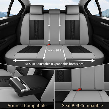 FLORICH Car Seat Covers Full Set, Automotive Seat Covers, Black Car Seat Cover, Waterproof Seat Protectors Universal fit for Car Truck Van SUV - Black