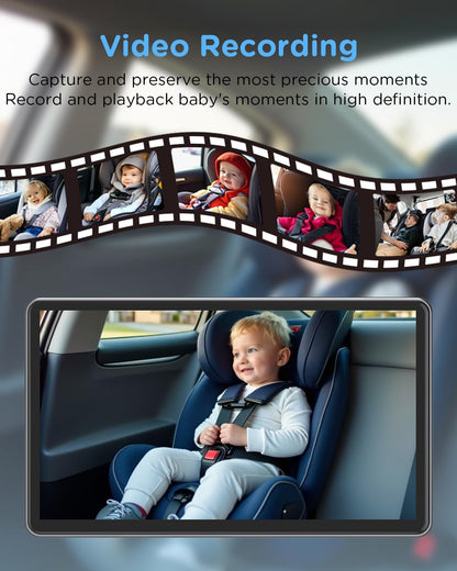 7" Touchscreen Baby Car Mirror, Baby Car Camera HD 1440P, View Infant in Rear Facing Seat with 150°Wide Angle, Night Vision, Easy Setup