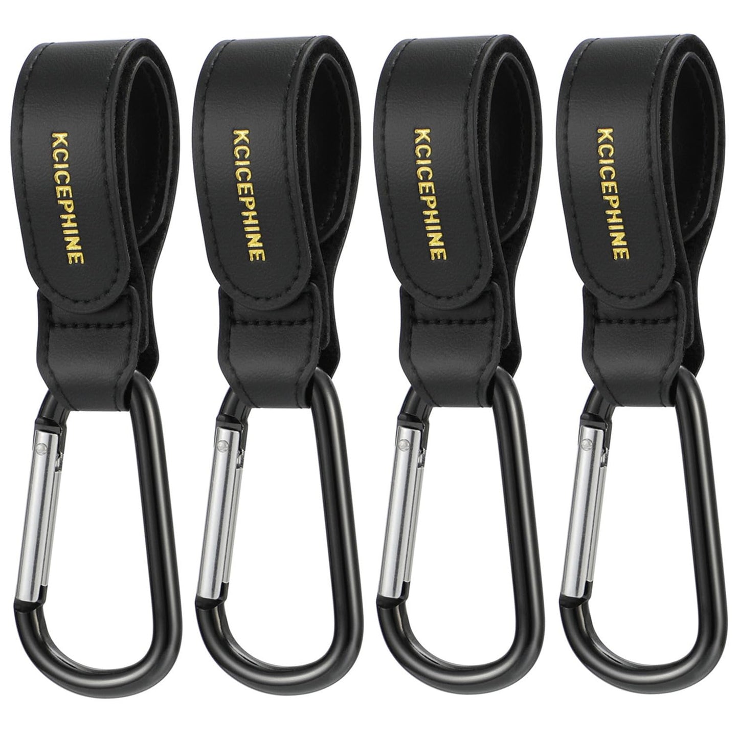 2 Pack Stroller Hooks, Stroller Straps for Diaper Bags,Adjustable Stroller Carabiner Clip,Baby Stroller Accessories for nuna,Uppababy,Bob,Hook for Bike,Scooter,Wheelchair,Walker Accessories（Black）