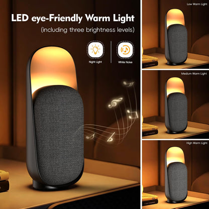 Sound Machine Night Light White Noise Machine with BT Speaker,6 Soothing Sounds,White Noise Sound Machine with Convenient Timer Options,for Baby Kids Adult Home Office Travel