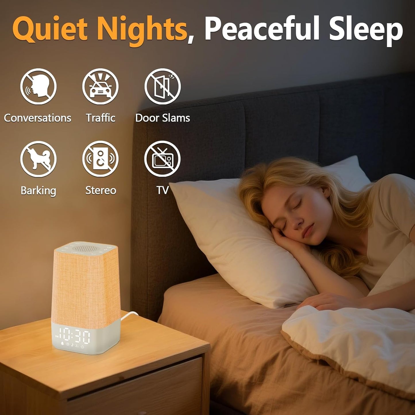 10-60 Mins Simulate Sunrise Alarm Clock: Gentle Wake Up Light Adjustable Brightness, 30 Volume, Bright & Loud Enough for Heavy Sleepers - White Noise Machine with 30 Soothing Sounds, Ease of Use