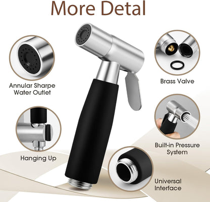 Handheld Bidet Sprayer Head,Stainless Steel Muslim Shower Head for Toilet,Adjustable Pressure Jet Sprayer for Feminine Hygiene and Pet Bath Bathroom Cloth Diaper Cleaning (Multicolor)
