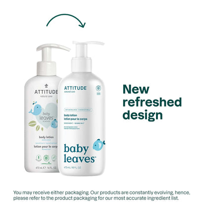 ATTITUDE Baby Lotion, EWG Verified Moisturizer, Dermatologically Tested Moisturizing Cream, Vegan and Cruelty-Free, Pear Nectar Scent, 8 Fl Oz