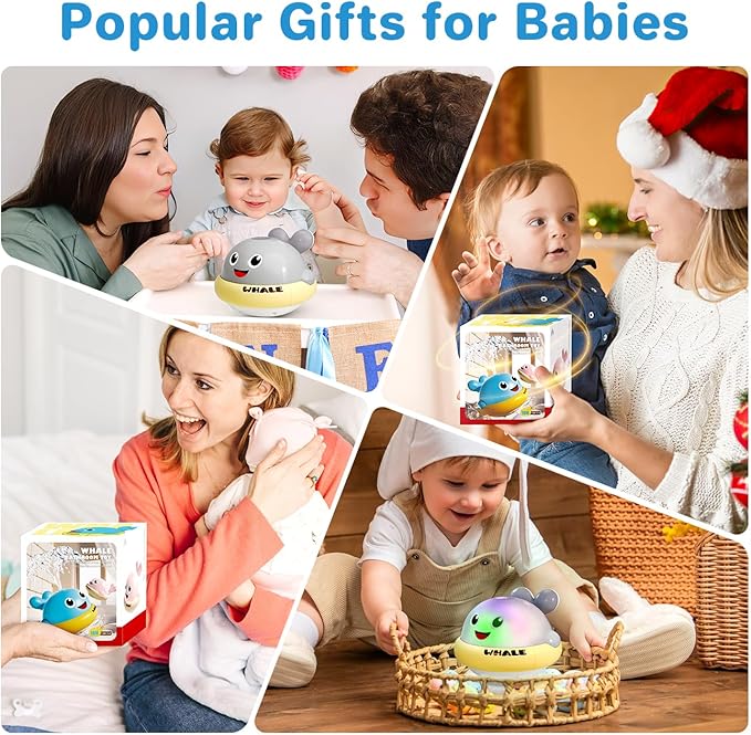 Toys for 1 2 3 4 Year Old Boy, Bath Toys for Kids Toddlers, Baby Water Toys for Bathtub Pool Play, Whale Sprinkler Sensory Toy for Toddler Boy & Girl Birthday Gifts Newborn Basket