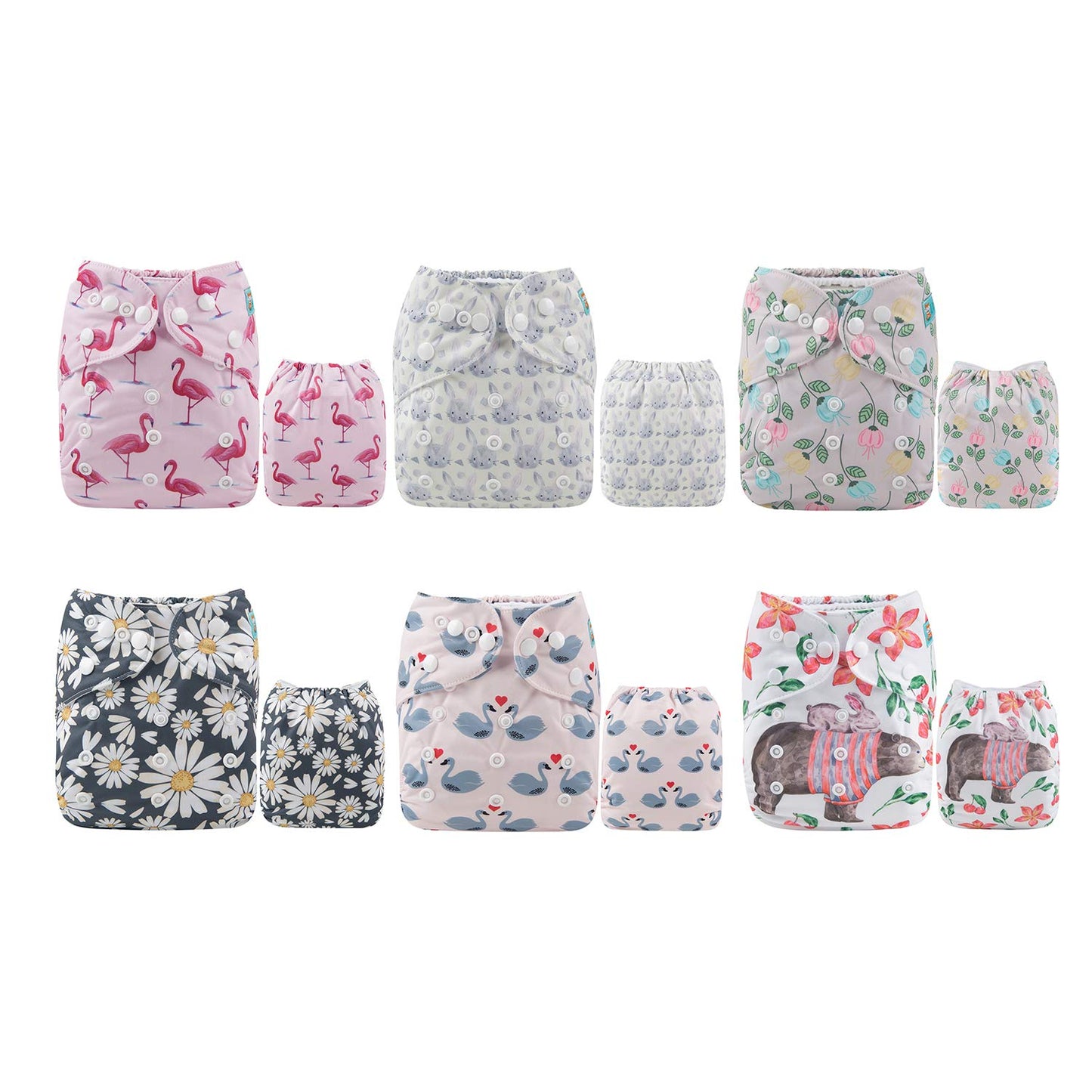 ALVABABY 12pcs Microfiber Inserts,Soft Cloth Diaper Liner,3-Layer Absorbent Inserts,Reusable for Baby Cloth Diapers 12T