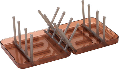 Travel Bottle Drying Rack Space Saving,Foldable Bottle Drying Rack with 16 Ribs,Portable Baby Bottle Drying Rack for Bottles,Breast Pumps and Other Feeding Accessories,Widely Used Daily Basis