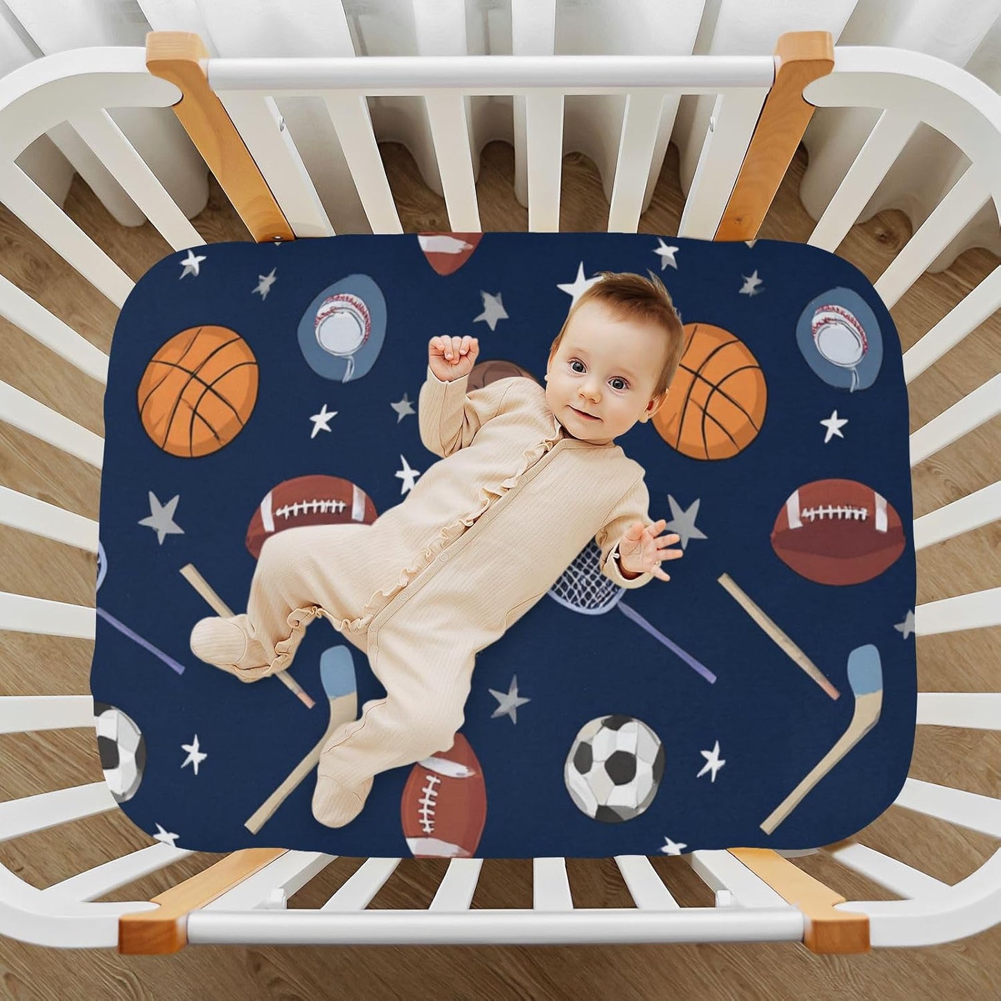 Baby Crib Sheet Cute Goose Flowers Crib Mattress for Boys and Girls Playard Sheet Soft Breathable Fitted Baby Mattress Cover 52x28in