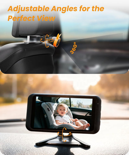 Babyvue USB Car Camera for Baby : 4.5" Baby Car Camera with 1080P Crystal Clear Mirror View, Easy Installation Carseat Rear Facing Moitor for Kids, HD IR Night Vision Backseat Monitor
