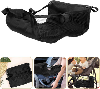 2pcs Universal Stroller Basket Attachment Large Capacity Under Stroller Storage Bag for Trend Wagon Accessories and Easy to Install Organizer for Stroller Storage