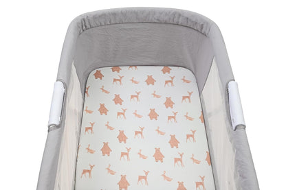 Onacosht Stretchy Bassinet Sheets 33" x 19" Compatible with Mika Micky, KoolaBaby (3 in 1), BabyBond, HARPPA and RICUTON Bedside Bassinet, 3 Pack for Baby Boy and Girl, Pink Floral