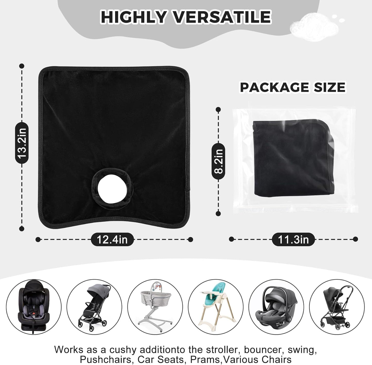 Car Seat Protector for Potty Training, 2 Pack Waterproof CarSeat Liner Toilet Training for Baby Infant Toddler, Dry Seat Piddle Pads Cover for Strollers (Gray)