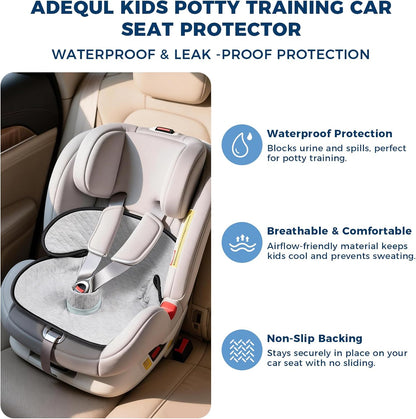 2 Pack Car Potty Training Seat Protector, Waterproof Toddler Carseat Potty Training Cover, Piddle Pads & Liners for Baby,Washable Non-Slip Leak-Proof Potty Pee Protector (Black)
