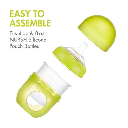 Boon Nursh Silicone Baby Bottle Nipples - Bottle Nipples for Boon Nursh Baby Bottles - Baby Bottle-Feeding Supplies - Fast Flow Baby Bottle Nipples - 3 Count