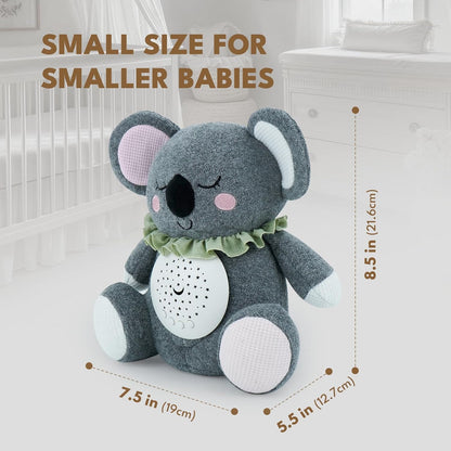 Baby Sleep Soother Bedtime Bear with Night Light Star Projector, Soft Cotton Stuffed Animal Toys for Boys Girls, Lullaby Music, White Noise for Newborn Shower Gifts