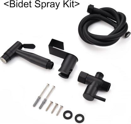 Matte Black Senhozi Toilet Bidet Sprayer, Sprayer Attachment with Stainless Steel Hose for Personal Hygiene, Handheld Toilet Sprayer for Baby Cloth Diaper and Bathroom Spray for Pet Shower Baby Shower