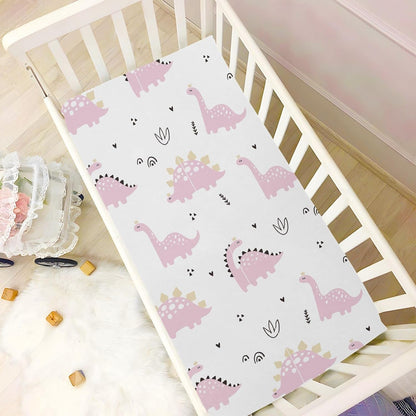 Fall Cute Mushroom Leaves Fitted Crib Sheets Stretchy Portable Playard Sheets for Baby Toddler, Breathable Soft Mini Crib Mattress 52 x 28 in for Boys and Girls