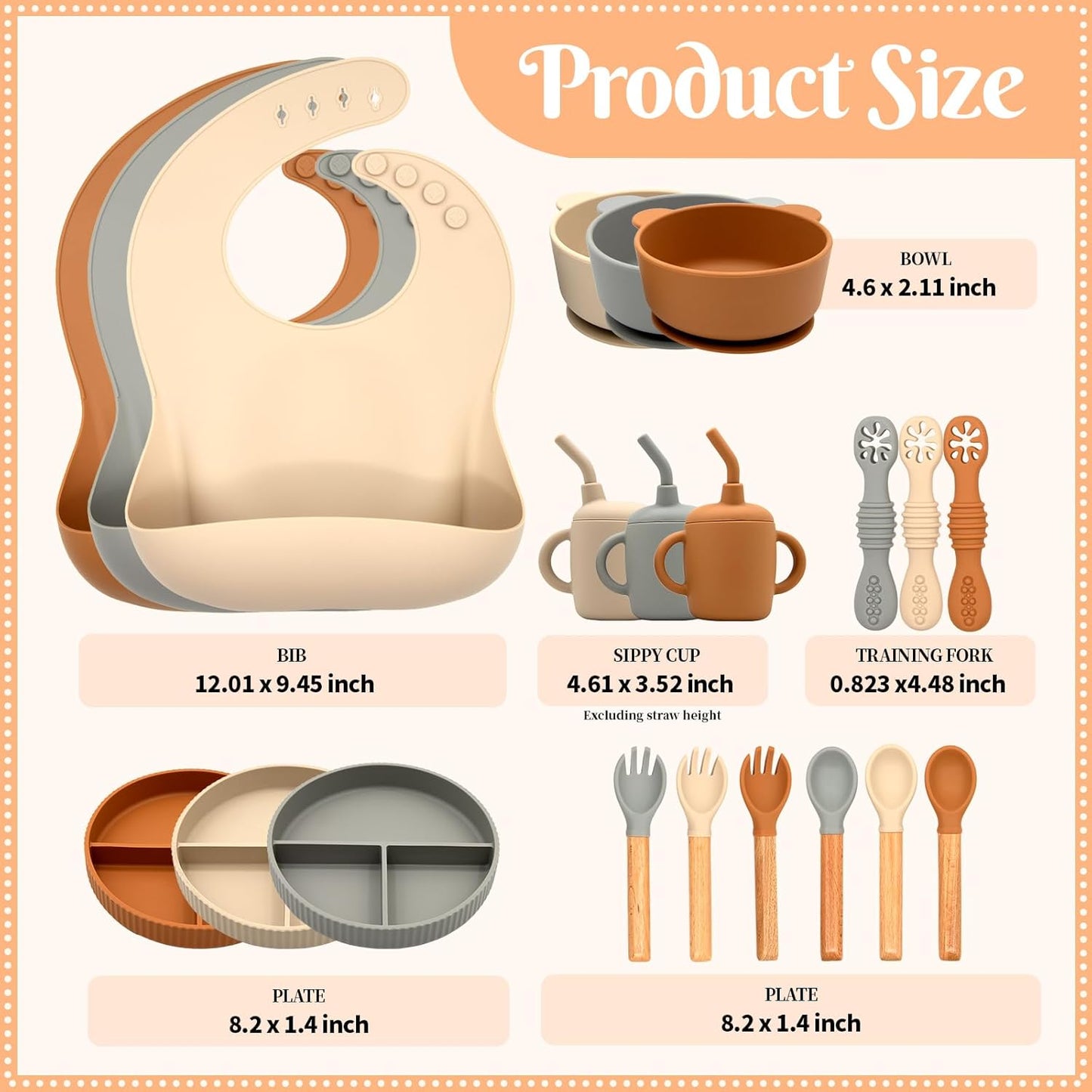 Silicone Baby Feeding Set 21 Pcs, Baby Led Weaning Supplies, Baby Feeding Supplies Set BPA Free, Essentials for Newborn Gift Mixed