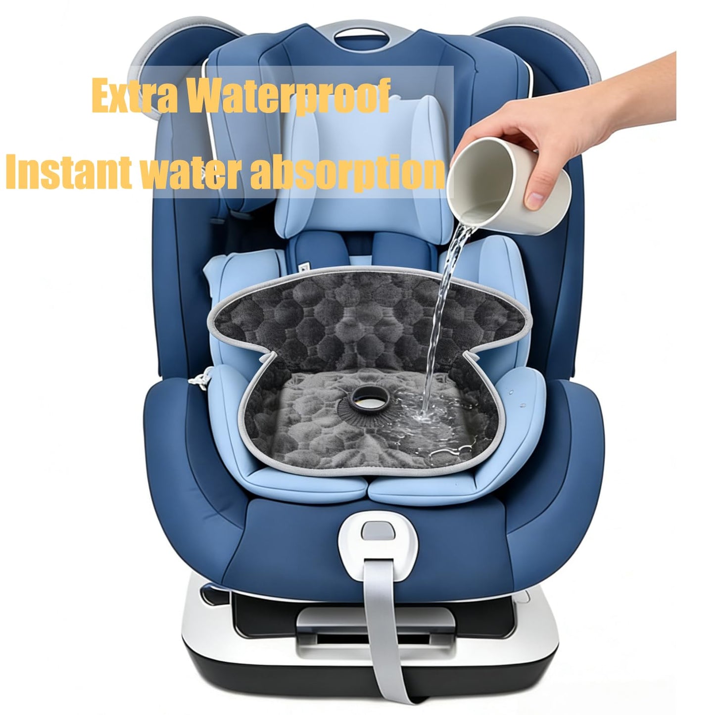 Piddle Pads for Strollers, High Chair, Seat Liner Cover to Prevent Pee, Seat Protector Waterproof, Baby Potty Training Carseat Protector-Waterproof, Leak-Proof, Washable (Grey)