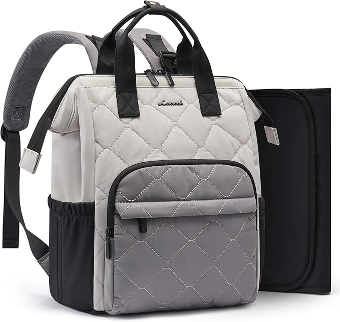 LOVEVOOK Small Diaper Bag Backpack, Mini Baby Bag for Girl Boy with Changing Pad, Diaper Backpack for Mom Dad with Stroller Buckles