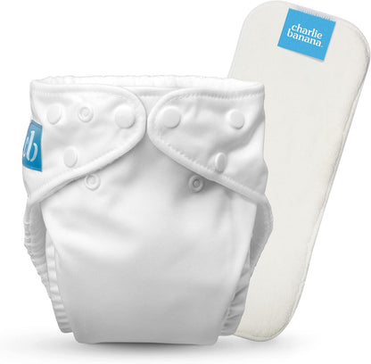 Charlie Banana Cloth Diapers, Reusable, Washable, Adjustable One Size Diaper, for Babies and Toddlers, with Absorbent Insert - Sweet Dreams on Grey, 1 Pack