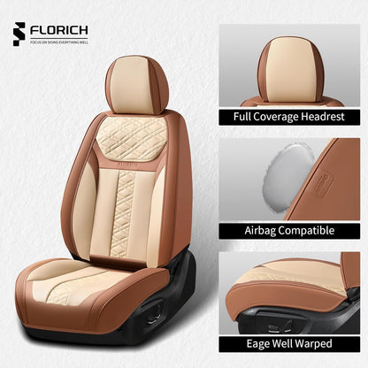 FLORICH Car Seat Covers Full Set, Automotive Seat Covers, Black Car Seat Cover, Waterproof Seat Protectors Universal fit for Car Truck Van SUV - Black