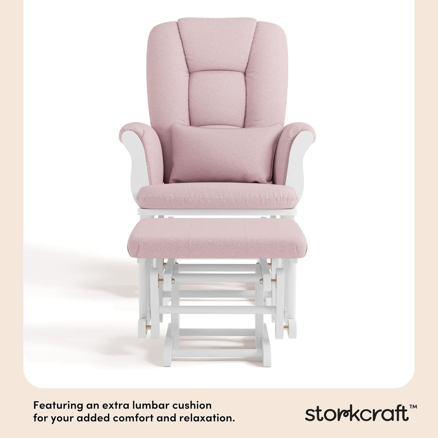 Storkcraft Tuscany Glider with Ottoman (Black/Gray) — GREENGUARD Gold Certified, Bonus Lumbar Cushion Included, Solid Wood Base, Smooth Motion, Award-Winning Nursery Rocking Chair, Glider and Ottoman