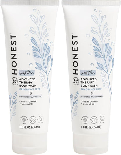 The Honest Company Eczema Soothing Therapy Cream and Skin Protectant, Naturally Derived, Gentle for Baby, Prebiotics Colloidal Oatmeal, 7 oz
