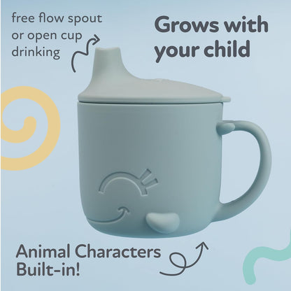 Nuby Animal Friend Silicone Round Bowl - Toddler Bowl - 6+ Months - Pink Whale Bowl
