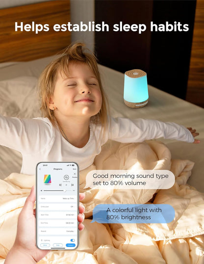 Baby Sound Machine, Momcozy White Noise Machine for Baby Sleeping with Night Light, Toddler Sleep Trainer 34 Soothing Sleep Sounds, Timer, App Remote Control, Personal Sleep Routine Alarm Clock(Blue)