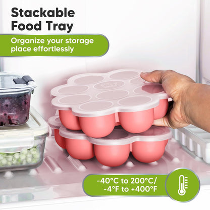 KeaBabies Silicone Food Freezer Trays with Lid, 2oz x 10 Pods Baby Food Storage Containers, Easy Puree Meal Prep, Breast Milk Silicone Freezer Molds, Dishwasher, Microwave Safe, BPA-Free (Chai Latte)