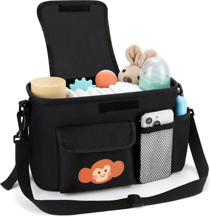 Accmor Universal Stroller Organizer with Cup Holder and Shoulder Strap, Stroller Bag Caddy Organizer Fits for Uppababy, Baby Jogger, Britax Strollers