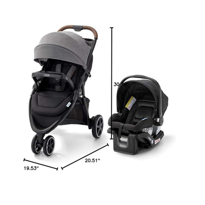 Graco Outpace LX All-Terrain 3-Wheel Baby Stroller, Cohen €” Compatible for Travel System, Easy One-Hand Fold, in-Seat Suspension for Comfortable Ride, Never-Flat Rubber Tires