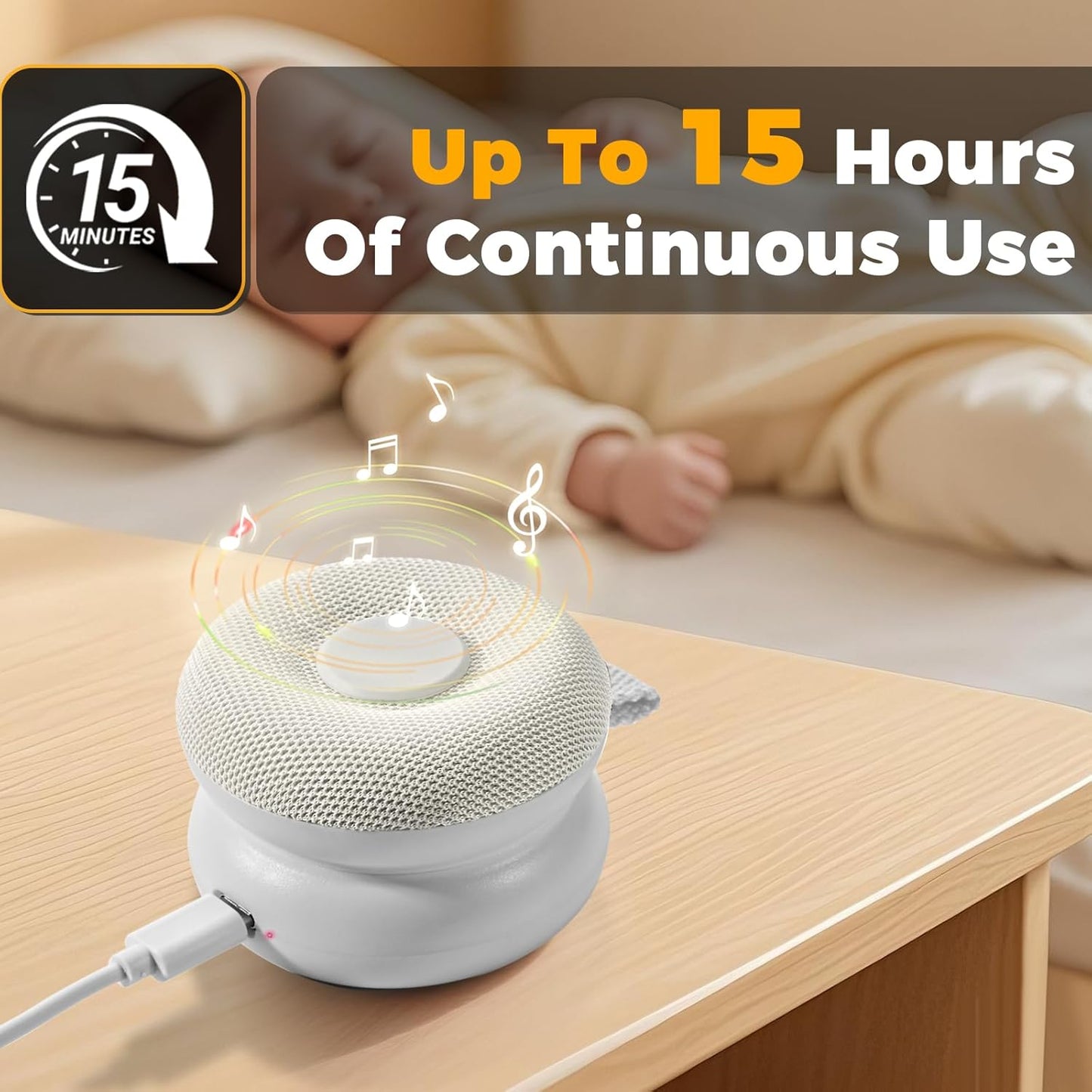 Portable Sound Machine - White Noise Sound Machine for Baby, Travel Donut Sound Machine for Sleep, 15 Soothing Sounds & 7 Colors Night Light, Breathing, Baby Shusher, Registry Gift, Pink